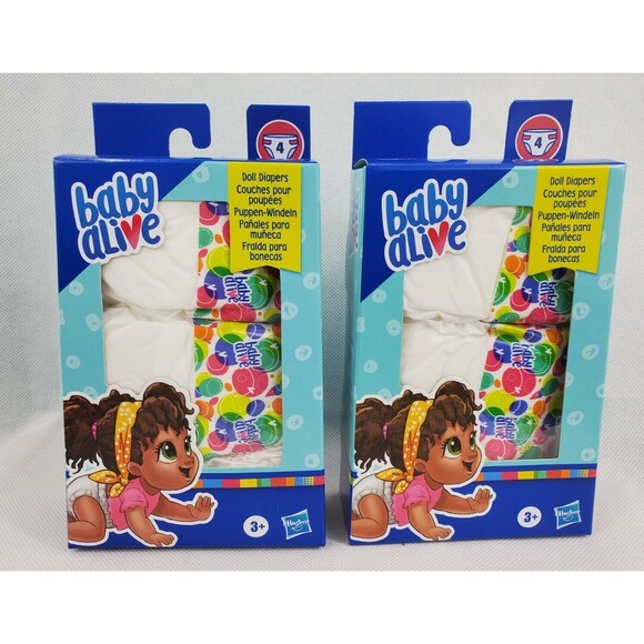 HASBRO BABY ALIVE DIAPERS 2 PACKS OF 4 DIAPERS NEW - Picture 1 of 5